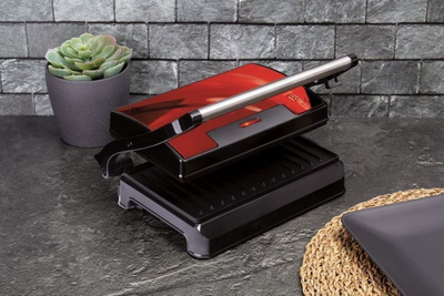 Grill elektrik kontakti BerlingerHaus BH-9349, 700W, me shtresë jo ngjitëse, i kuq metallic
