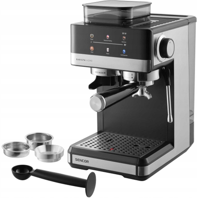 Aparat espresso Sencor SES5000SS, 1350W, mulli i integruar, inox i zi