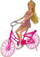 Set lodrash LeanToys Doll on a Bicycle, gocë me biçikletë, plastik, rozë
