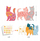 Loja kreative me ngjitëse Djeco Cute Cats, 8 forma mace, 6 fletë ngjitëse, shumëngjyrëshe