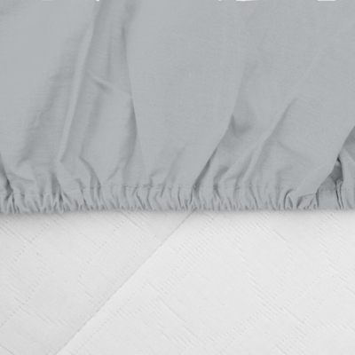 Çarçaf me elastik pa markë, 160x200 cm, pambuk 100%, gri