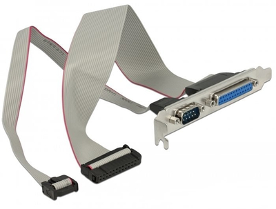 Mbajtëse sloti Delock 85644, 1 port paralel, 1 port serial, e zezë gri