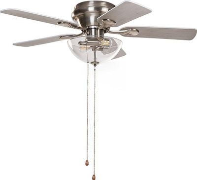 Ventilator tavani SIRAMA Silver, me dritë, 5 fletë, ngjyrë argjendi