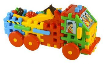 Lodër kamion Czako Truck with Animals, blloqe ndërtimi, 13 kafshë, shumëngjyrëshe