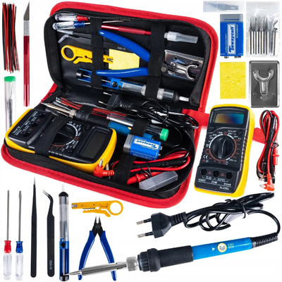 Set veglash elektrike Measupro, hekur saldimi 60W, multimetër digjital, me ngjyra të ndryshme