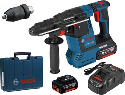 Çekiç-sharrë pa kabllo Bosch GBH 18V-26 F, 18V, 2x 5.0Ah, blu me të zezë