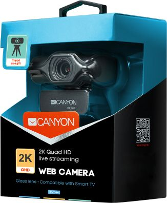 Webkamera Canyon CNS-CWC6N, 3.2MP, 2K QHD, e zezë