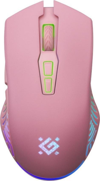 Maus gaming Defender Pandora GM-502, wireless, RGB, rozë