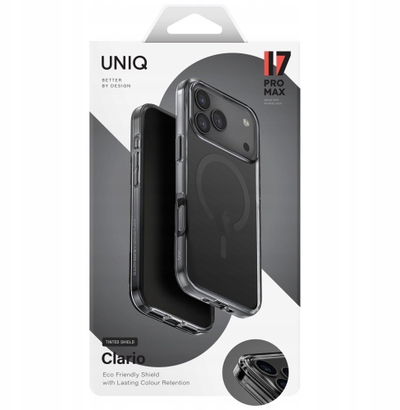 Mbrojtëse telefoni Uniq Clario për iPhone 17 Pro Max, me Magclick, e zezë
