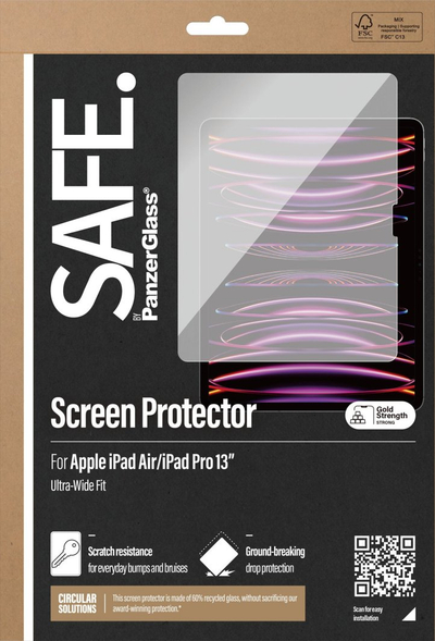 Mbrojtës ekrani PanzerGlass SAFE iPad Pro 13", Ultra-Wide-Fit, transparent