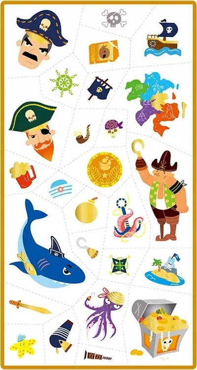Tatusha të përkohshme Avenir Pirate Tattoos, set për fëmijë, shumëngjyrëshe