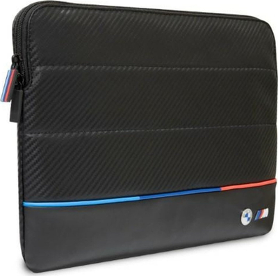 Mbulesë laptopi BMW Carbon Tricolor, 16", najlon dhe lëkurë eko, shumëngjyrëshe