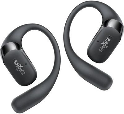 Kufje wireless Shokz OpenFit 2+, përçim nëpër kocka, Dolby Audio, të zeza