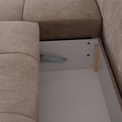 Divan këndor krevati Comfyra HM3336.03L, kënd i majtë, 270x181cm, bezhë