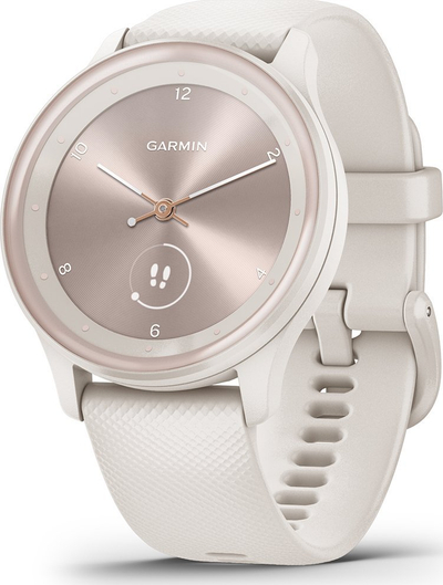 Smartwatch Garmin Vívomove Sport, orë hibride, rrip silikoni, ivory peach