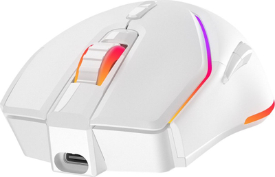 Maus за гејминг Rampage Vortex M1, безжичен, RGB, бел