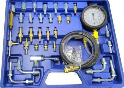 Tester presioni karburanti Rockforce RF-946G1, për injeksion benzine, deri në 10 bar, me adaptera, në valixhe transporti