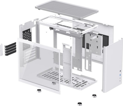 Kuti kompjutri Jonsbo D30 Mini Tower, Micro ATX, panel xhami, e bardhë