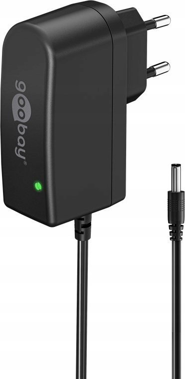 Adaptor energjie Goobay, 7.2W 12V 0.6A, prizë EU, konektor 5.5x2.5mm, i zi