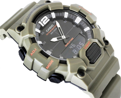 Ora dore Casio HDC700-3A2, analoge dhe digjitale, rezistente ndaj ujit 100m, khaki green