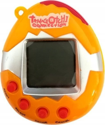 Lodër elektronike Tamagotchi Leantoys In an Egg Pet, ekran i vogël, varëse me toptha, portokall
