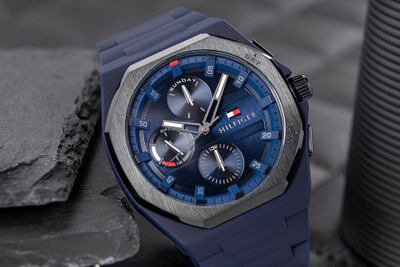 Orë burrash Tommy Hilfiger, kronograf, 44mm, blu