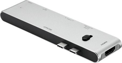 Adapter USB C Deltaco USBC HDMI21, docking station, 4K 3840x2160, PD 100W, gri