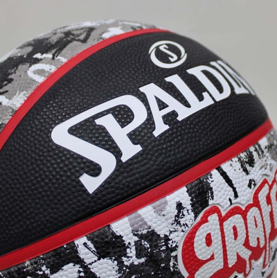 Top basketbolli Spalding - Black-Red Grafiti - 84-378Z, shumëngjyrësh, nr.7