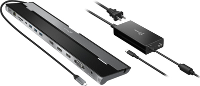 Stacion dokimi j5create JCD543P EN, USB C, 100W Power Delivery, gri