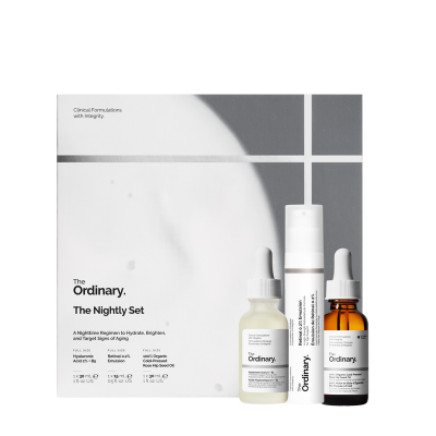 Set The Ordinary The Nightly Set, Serum Hyaluronic Acid 2% + B5 (with Ceramides), 30ml + Trajtues Retinal 0.2% Emulsion, 15ml + Vaj 100% Organic Cold-Pressed Rose Hip Seed Oil, 30ml