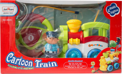Играчка воз за деца Askato Toddler Train, далечински управувач, светла и звуци, повеќебоен