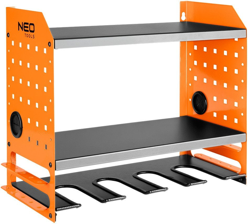 Raft për vegla pa kabllo NEO TOOLS 84-199, kapacitet 20 kg, deri 5 vegla, portokalli e zezë
