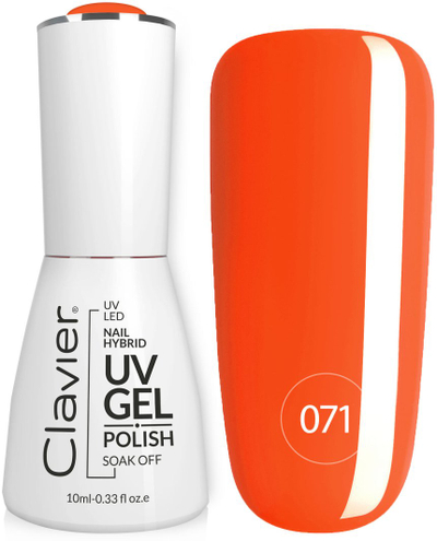 Хибриден гел лак за нокти Clavier Luxury 071, 10 ml, УВ ЛЕД, портокалов