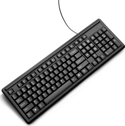 Tastierë HP 100, me kabllo USB, layout i plotë, e zezë
