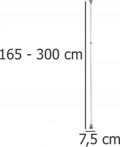 Sistem për var rroba Rebrilliant Mehara, teleskopik, shufër 75cm, i bardhë