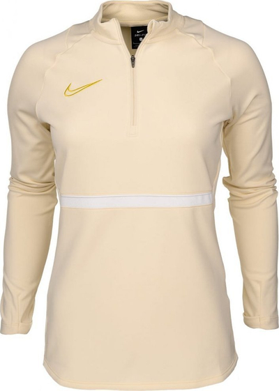 Bluze sportive Nike Dri Fit Academy 21 W, me zinxhir 1/4, për goca, bezhë