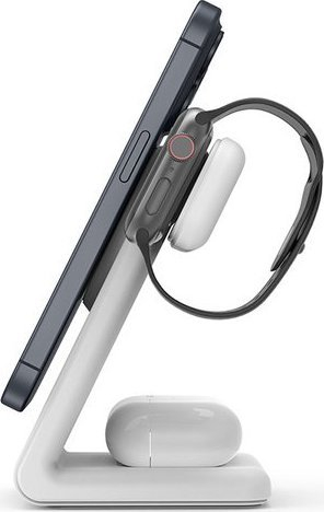 Karikues wireless Crong MagSpot 3 në 1 MagSafe, për iPhone Apple Watch AirPods, i zi