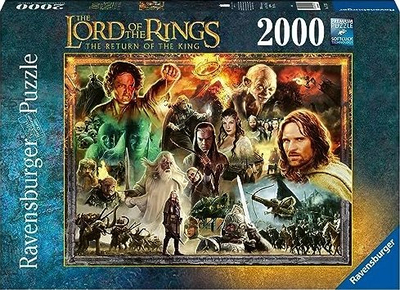 Puzzle Jigsaw The Lord of the Rings The Return of the King, 2000 copa, shumëngjyrësh