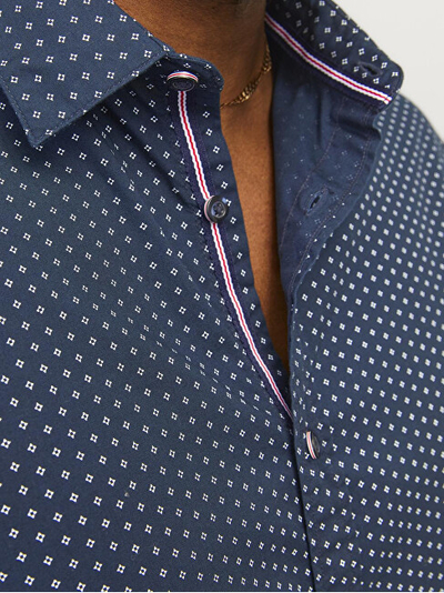 Këmishë për meshkuj Jack&Jones PLUS Plain Ditsy Detail, e kaltër