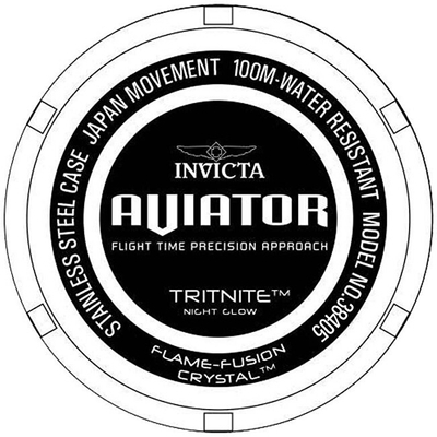 Orë për meshkuj Invicta Aviator Quartz 38405, e zezë