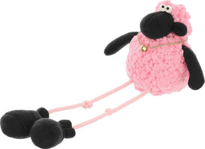 Figurinë zbukuruese Saska Sitting Lamb, qengj ulur, 10+25cm, rozë