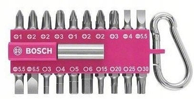 Set bita kaçavide Bosch, 21 pjesë, me karabinë, rozë