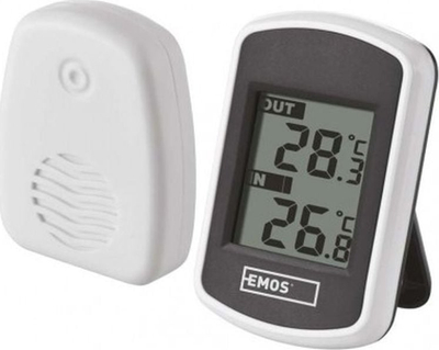 Termometër wireless EMOS E0042, për brenda dhe jashtë, ekran dixhital, i bardhë