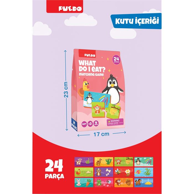 Puzzle edukativ Puedo What Do I Eat, 24 pjesë, për fëmijë 3+, shumëngjyrësh
