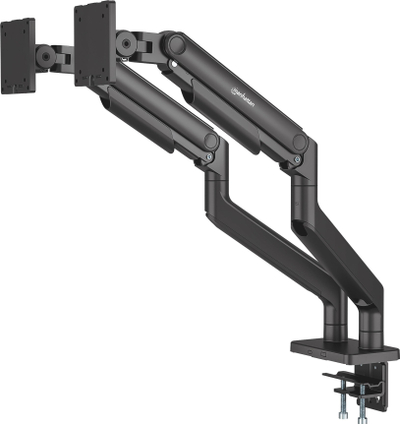 Mbajtës tavoline për 2 monitorë Manhattan 462587, 17" deri 45", 20 kg, i zi