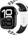 Rrip dore Crong Duo Sport për Apple Watch, 44/45/46/49 mm, i bardhë e zi