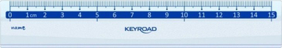 Vijë matëse plastike Keyroad, 15cm, transparente, blu