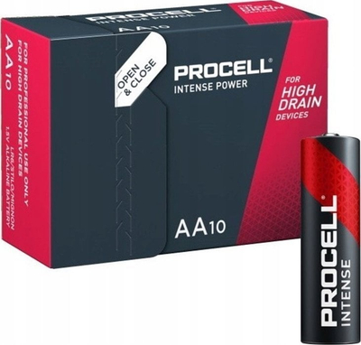 Bateri alkaline Duracell Procell Intense Power AA LR6, 1.5V, paketim 10 copë