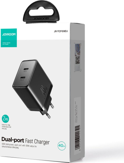 Karikues i shpejt Joyroom JR-TCF09, 2x USB-C, 40W, i zi