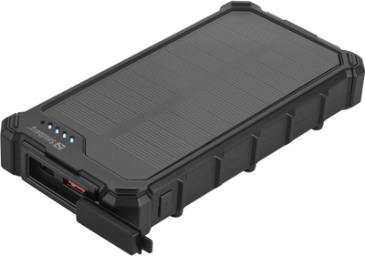 Powerbanku Sandberg Solar CampLED 10000, 10000mAh, panel diellor, LED, i zi